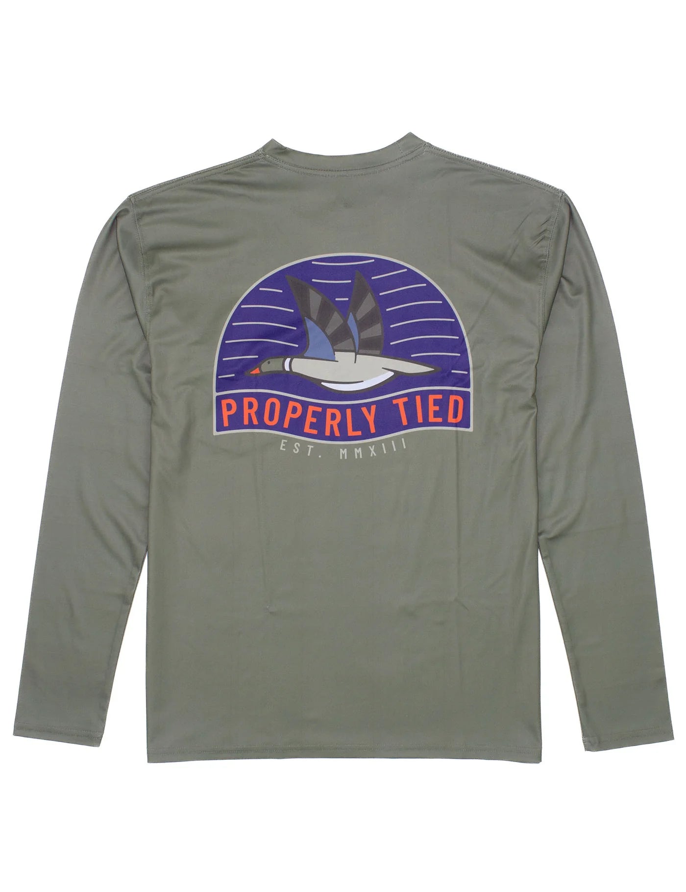 Olive Mallard Performance LS Tee