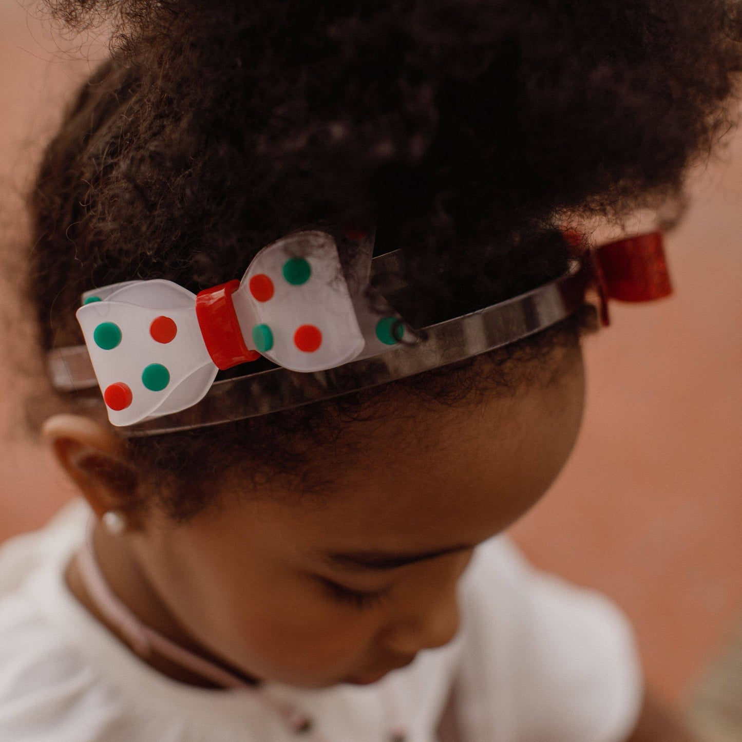 Fat Bow Red and Green Polka Dots Headband