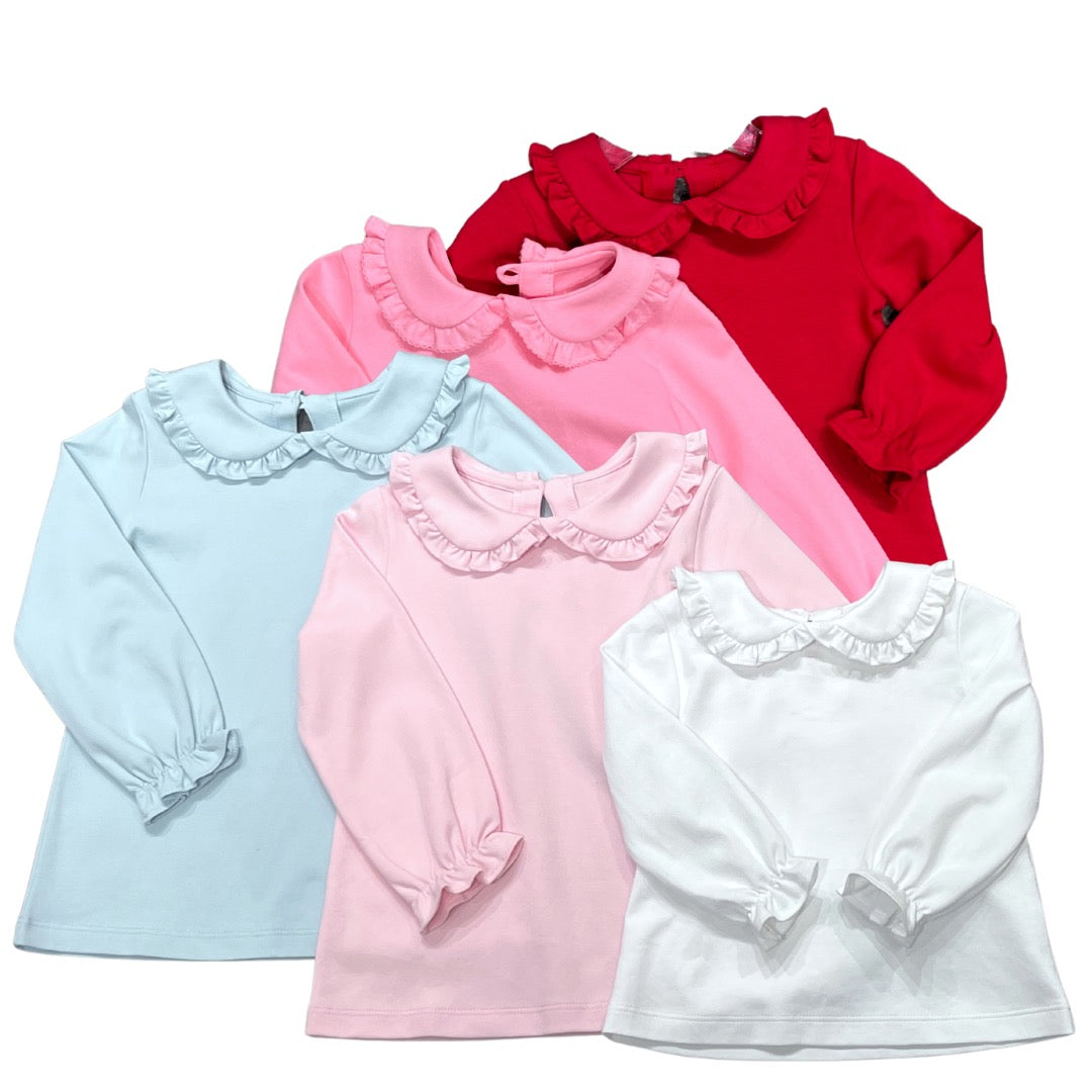 White Pima Peter Pan Collar Top