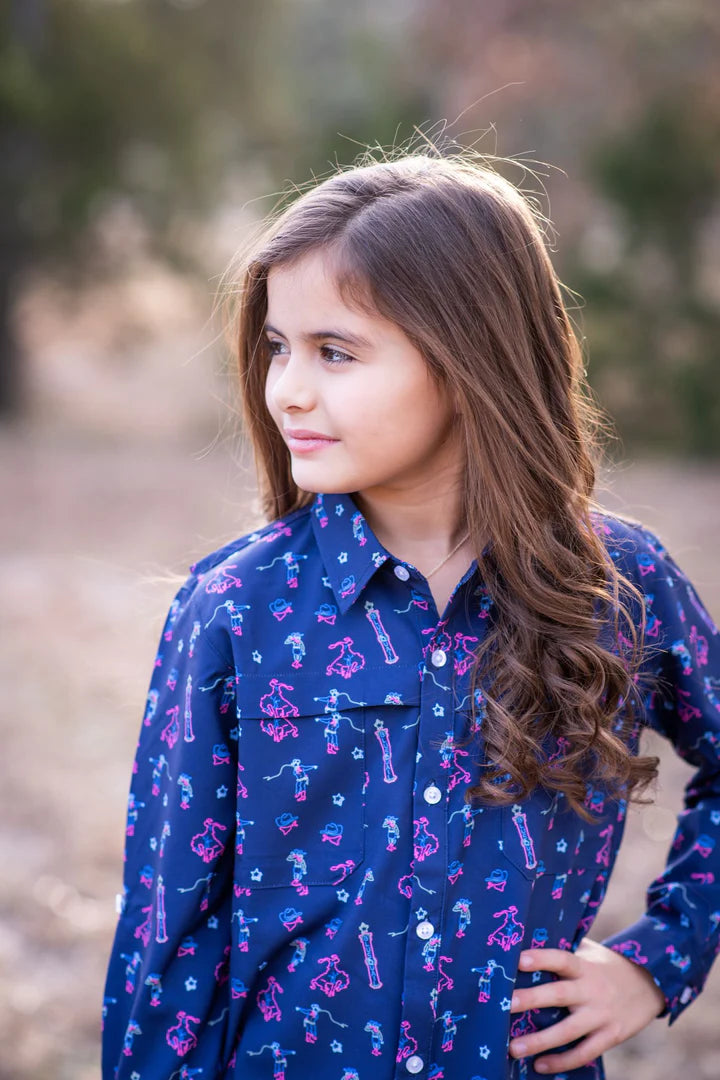 Neon Rodeo Long Sleeve Girls Dress