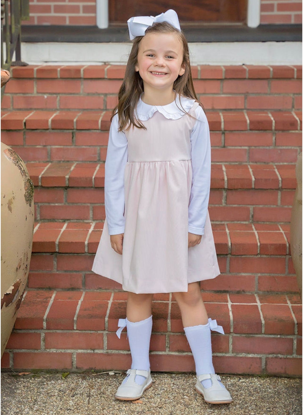 Savannah Pink Cord Scalloped Jumper