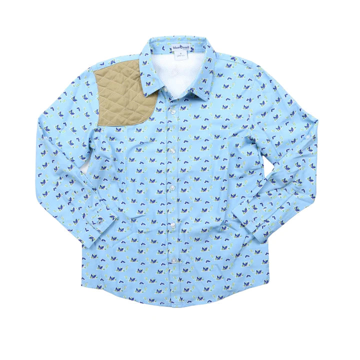 Quail Woodblock Long Sleeve Ranch Collection