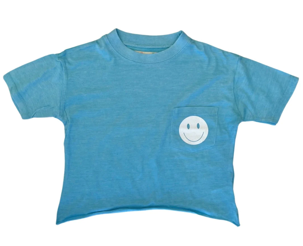 Bermuda Blue Crop Pocket Tee