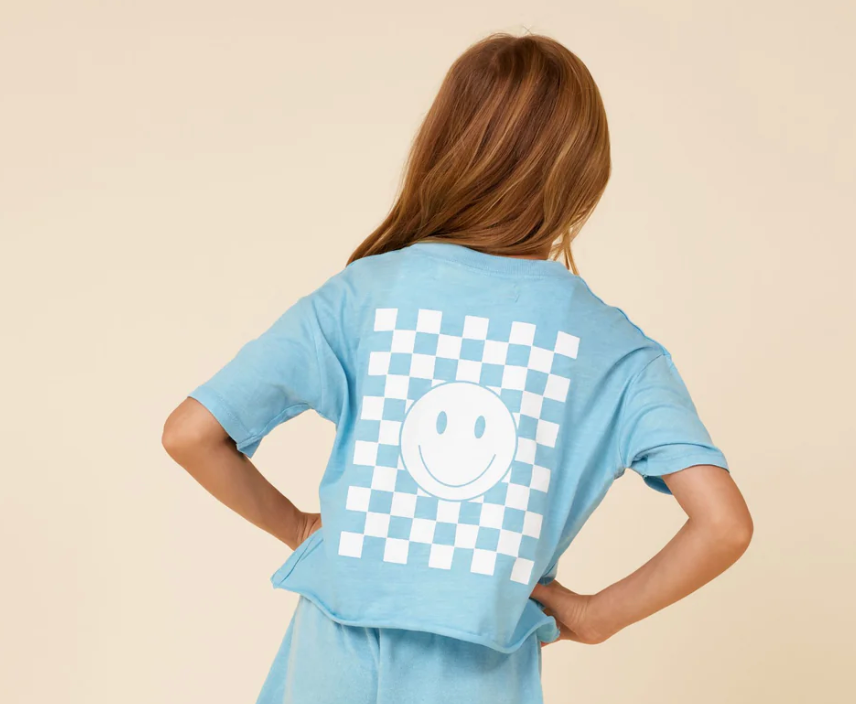 Bermuda Blue Crop Pocket Tee