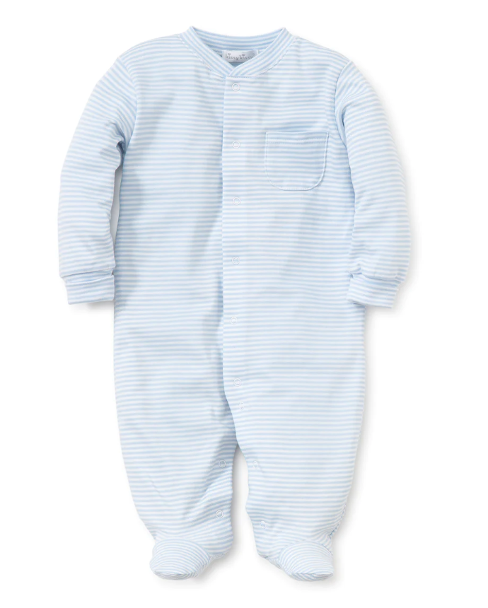 Blue Simple Stripes Footie Snap