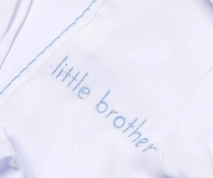 Little Brother Embroidered Footie