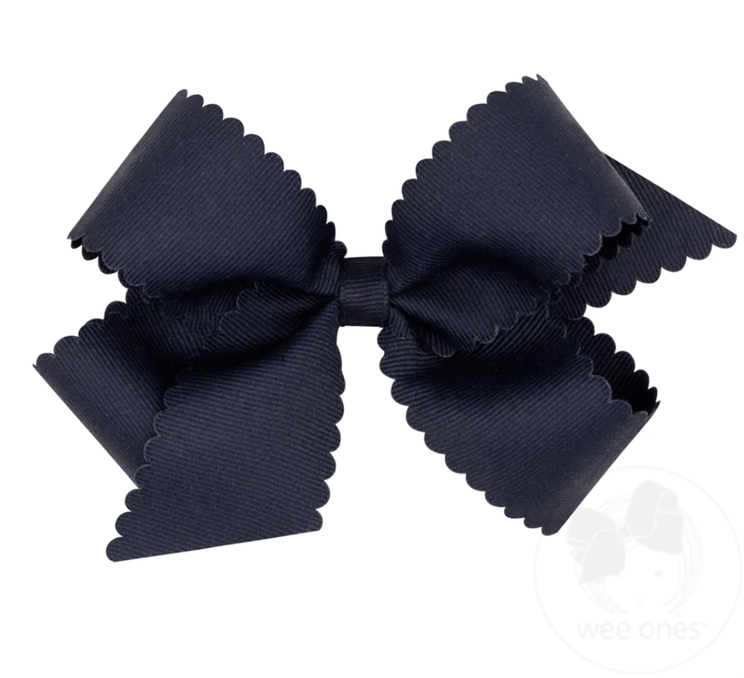 Scallop Edge Bow - Navy