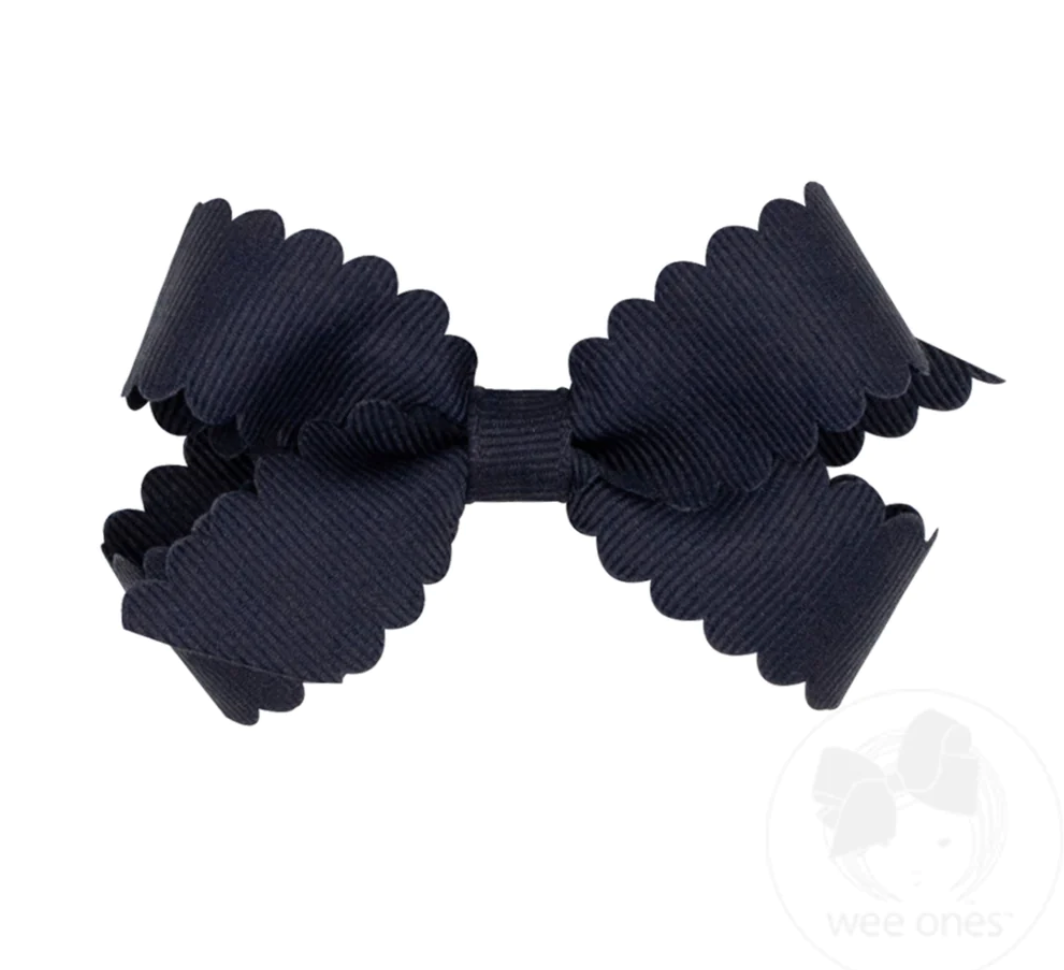 Scallop Edge Bow - Navy