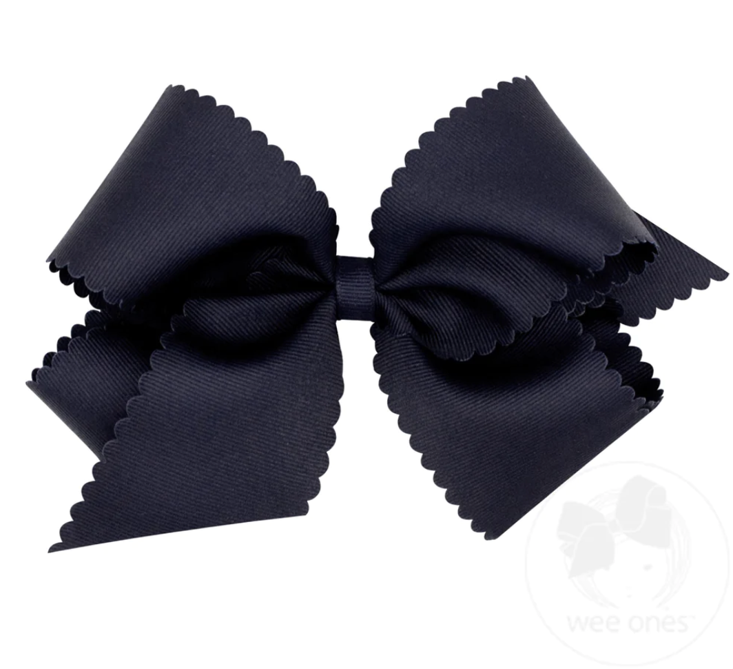 Scallop Edge Bow - Navy