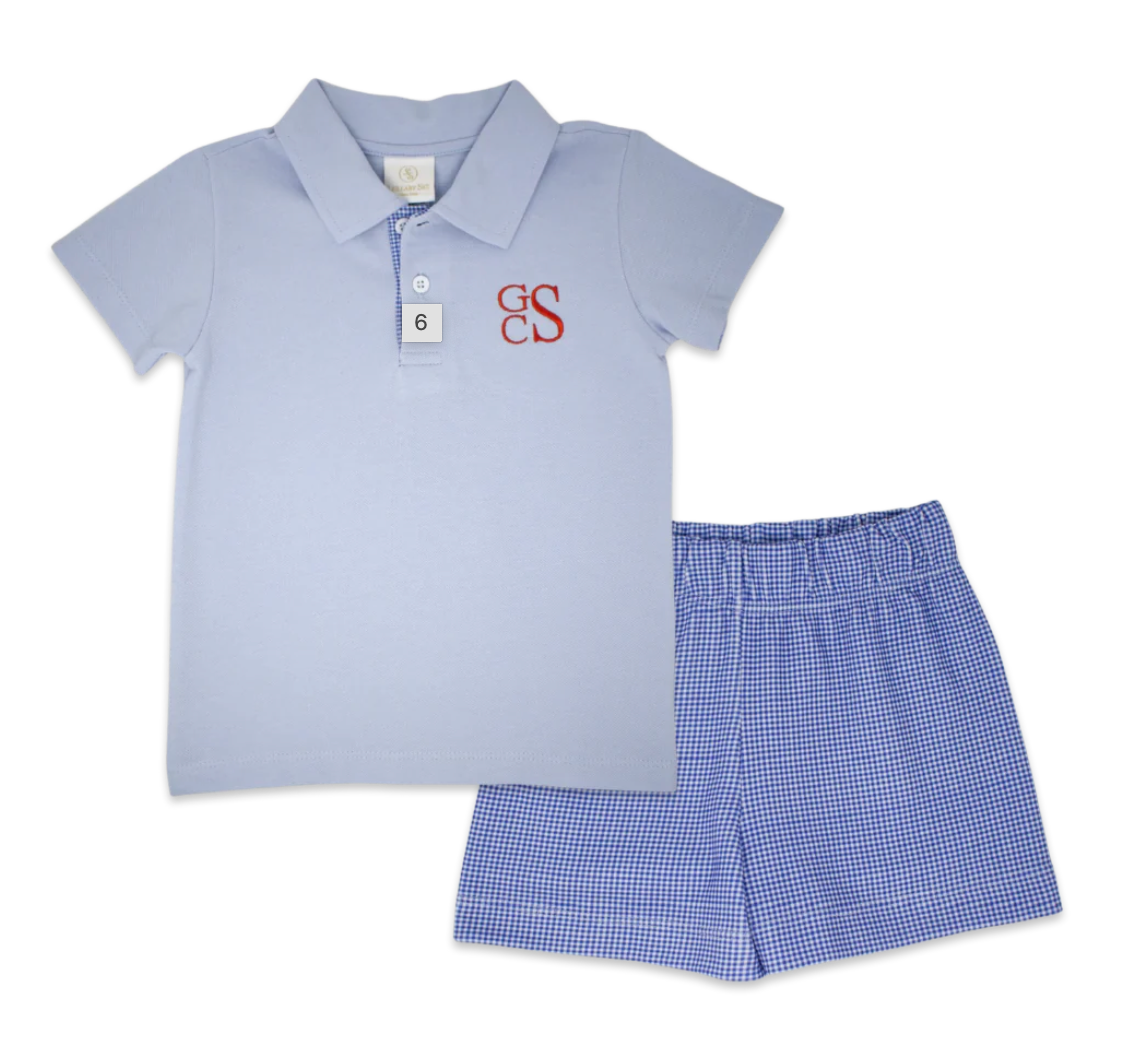 Parker Short Set - Blue, Royal Minigingham