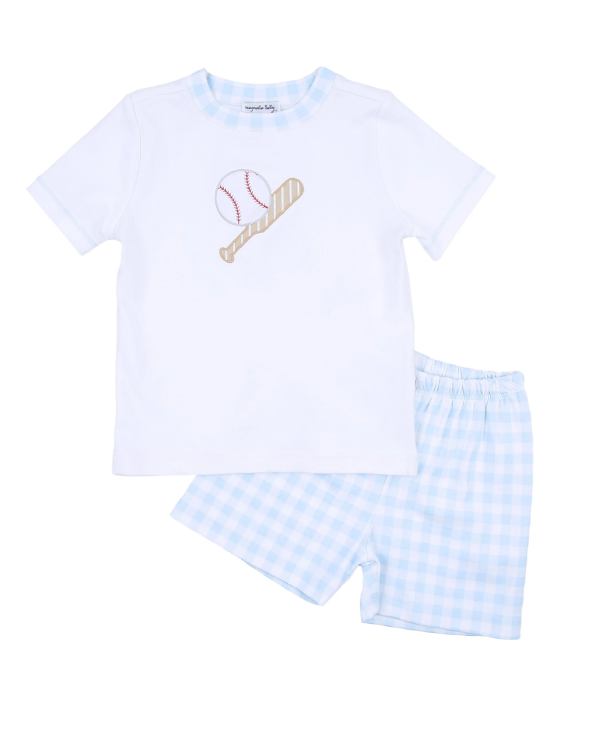 Batter Up Appliqué Short Set