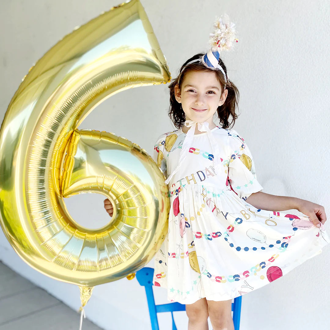 Girls Brooke Dress - Birthday Garland