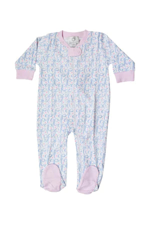 Brielle Bows Footed Zip Pajamas