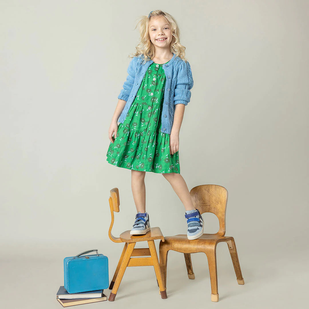 Green Flower Toss Elizabeth Dress