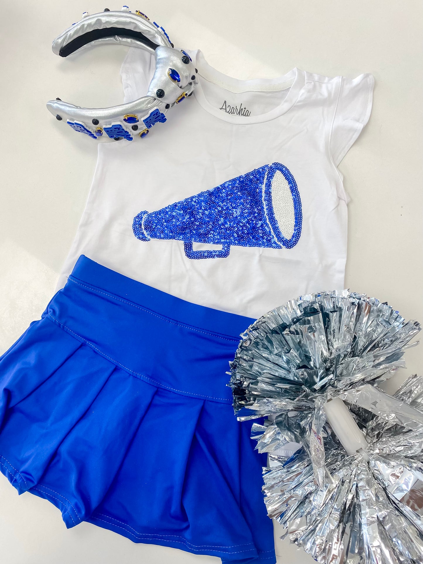 Sequin Royal Blue Megaphone Shirt