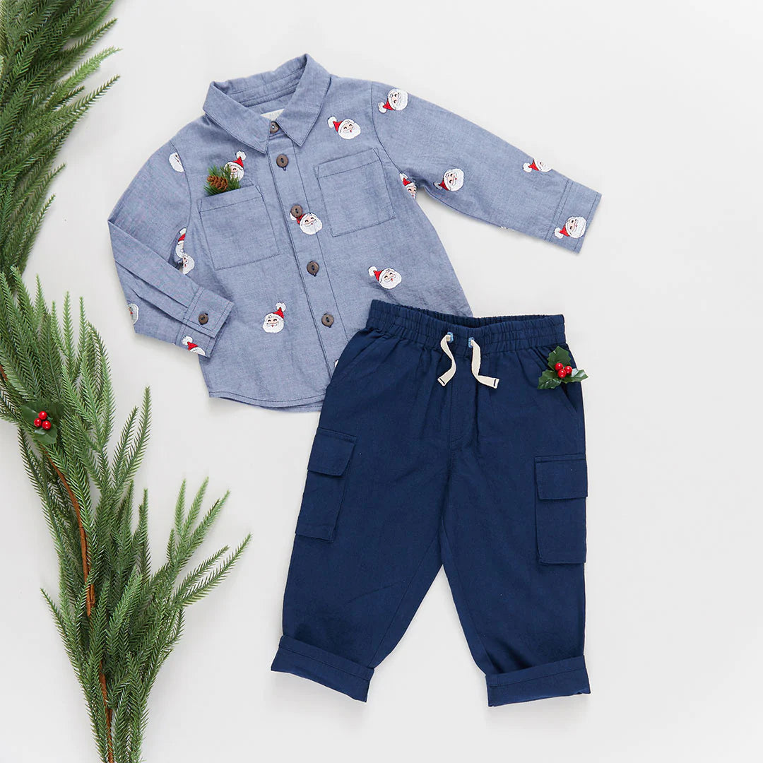 Boys Jack Shirt - Santa Embroidery