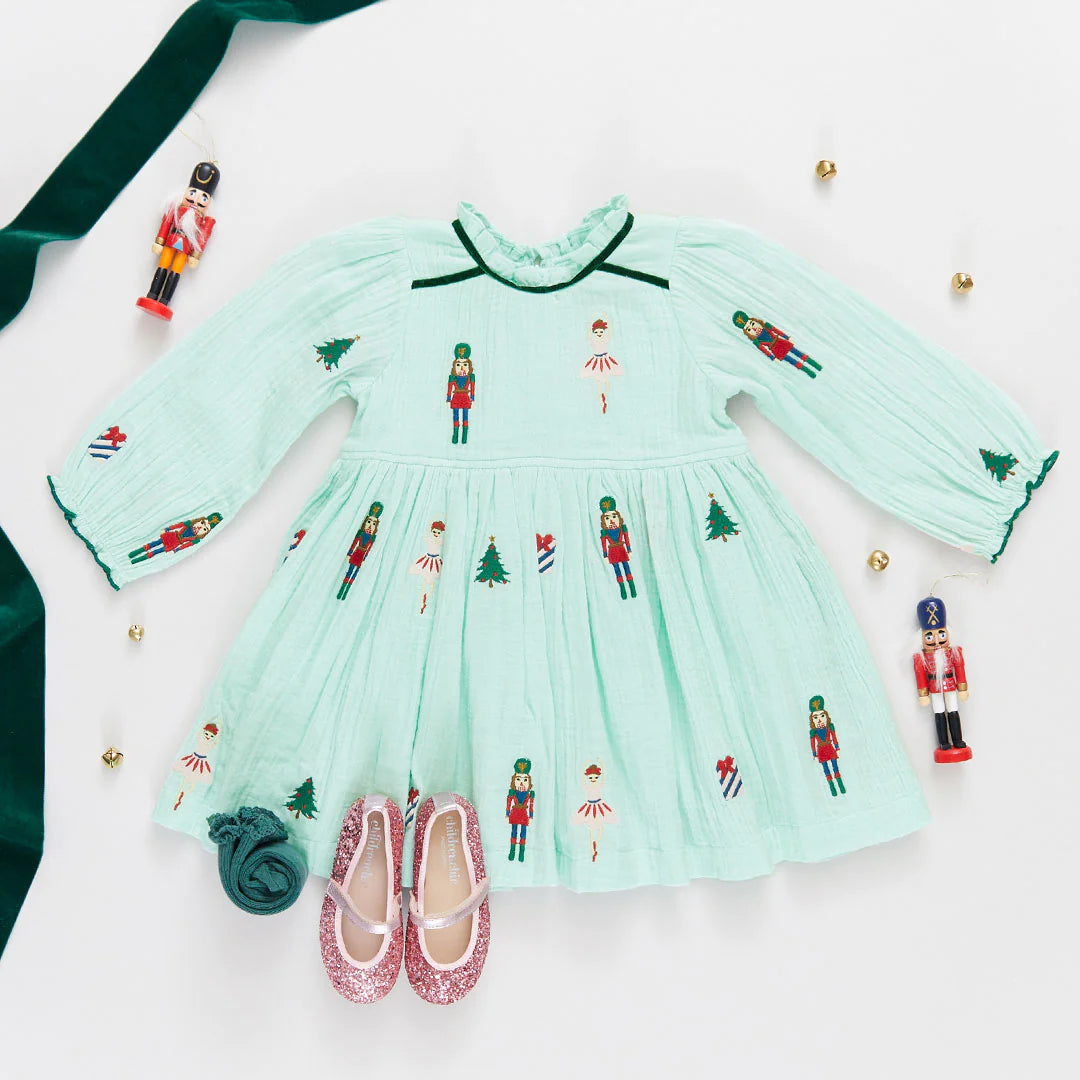 Girls Charlie Dress - Nutcracker Embroidery