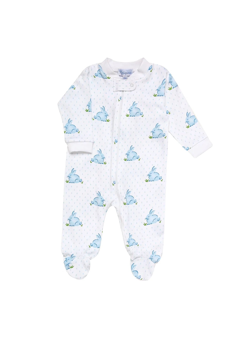 Blue Bunny Baby Zipper Footie