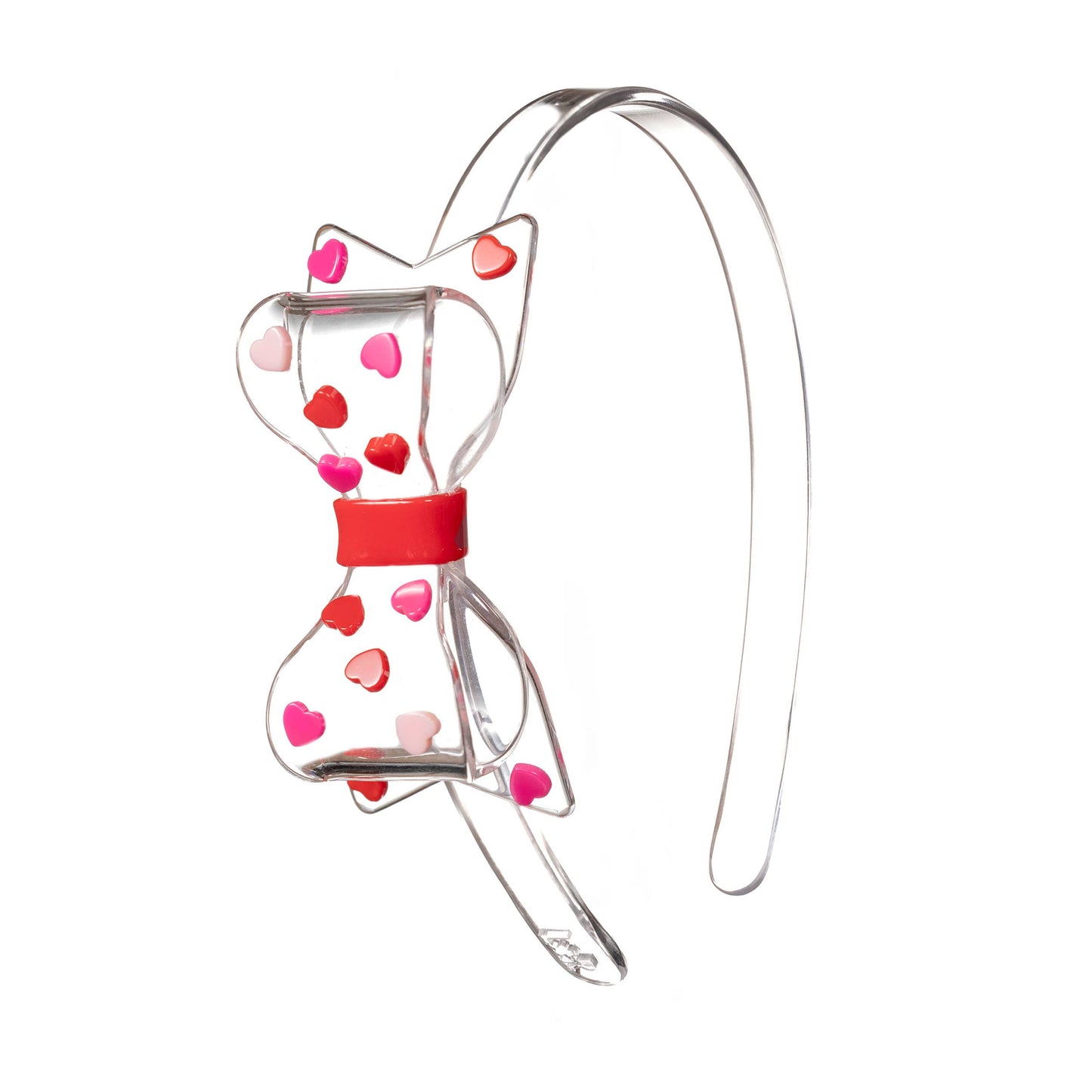 VAL-Fat Bow Red/Pink Hearts Headband