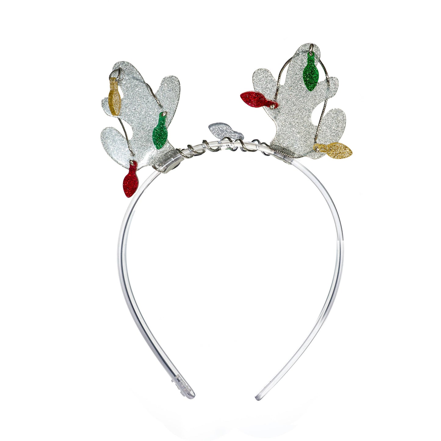 HOL23- Reindeer Antlers Glitter Silver Headband