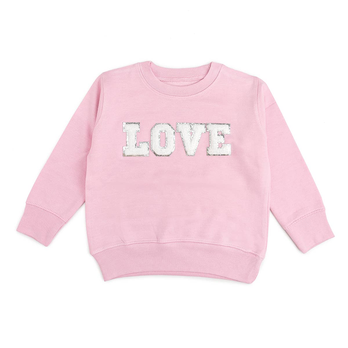 LOVE patch pink sweatshirt by Sweet Wink.
