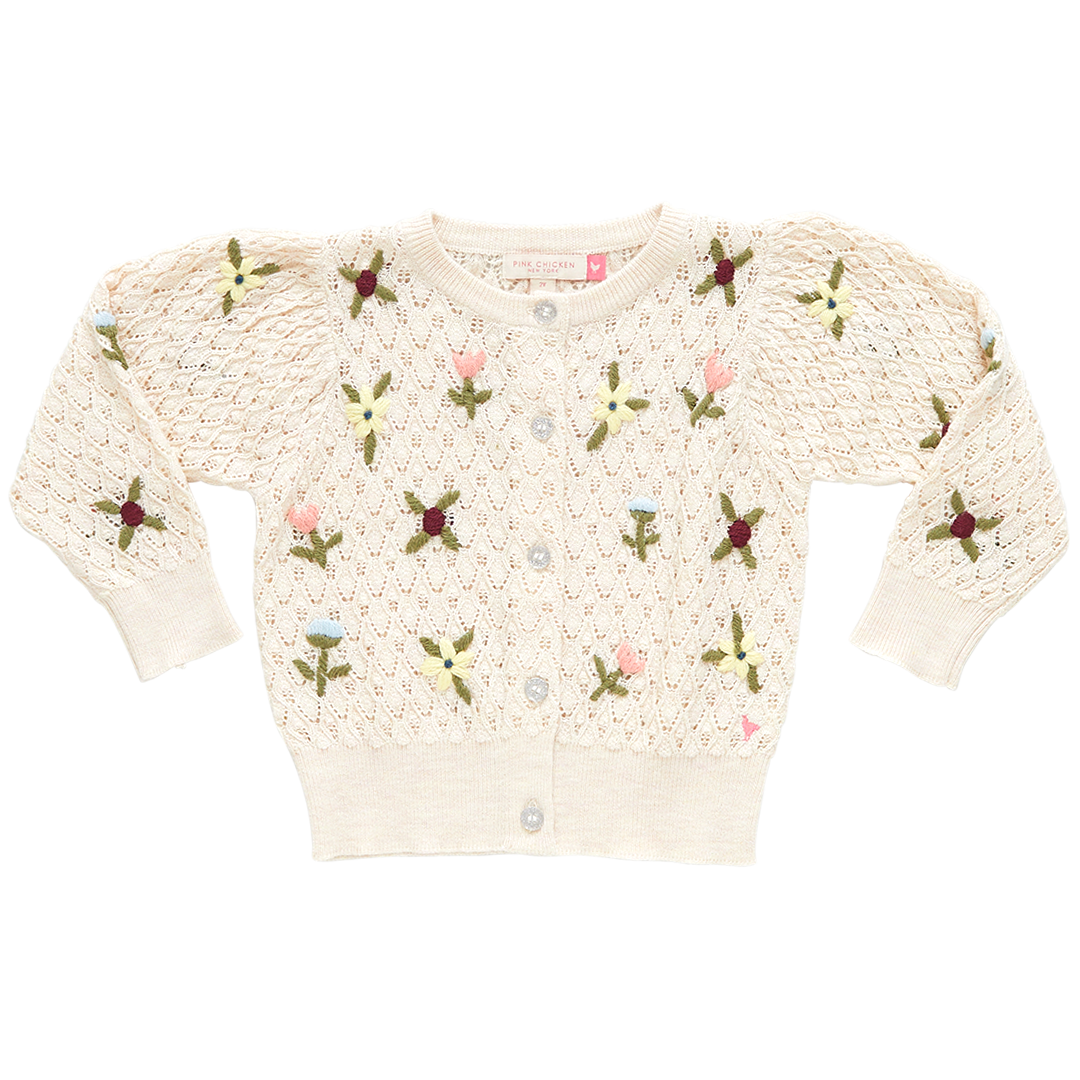 Girls Constance Sweater - Floral Embroidery