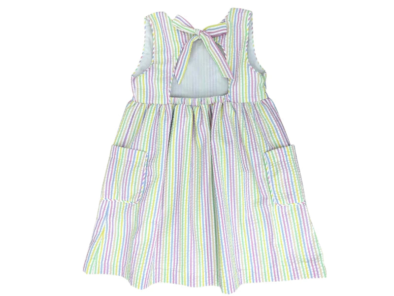 Pastel Stripe Seersucker Maisy Dress