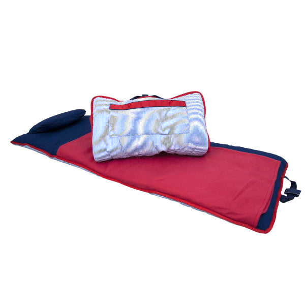 Navy and Red Seersucker Nap Roll
