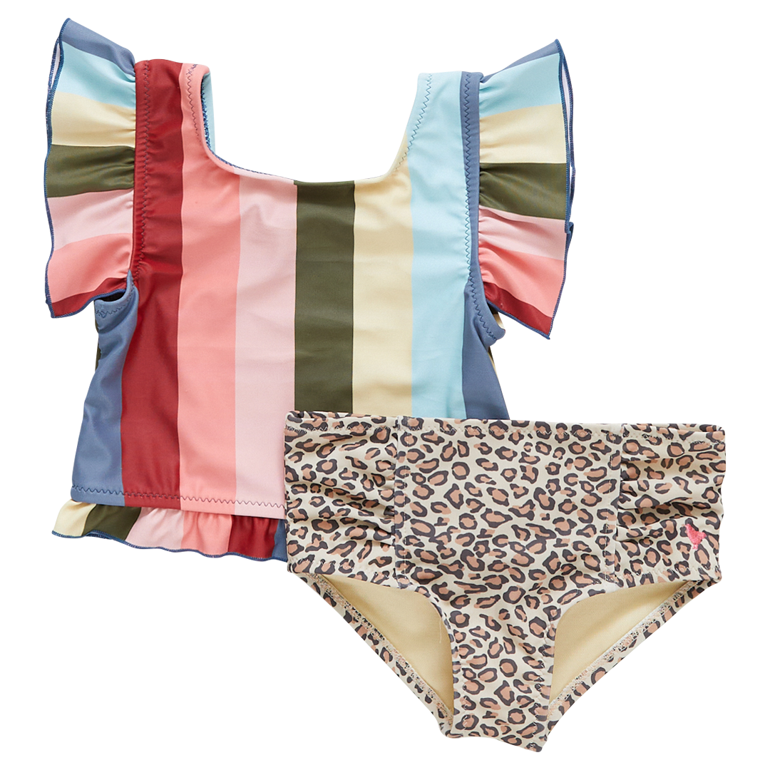 Girls Elsie Tankini - Multi Wide Stripe
