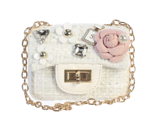 White Mini Tweed Purse