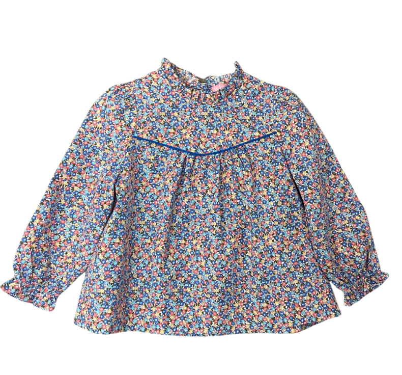 Devon Floral Blue McCall Top