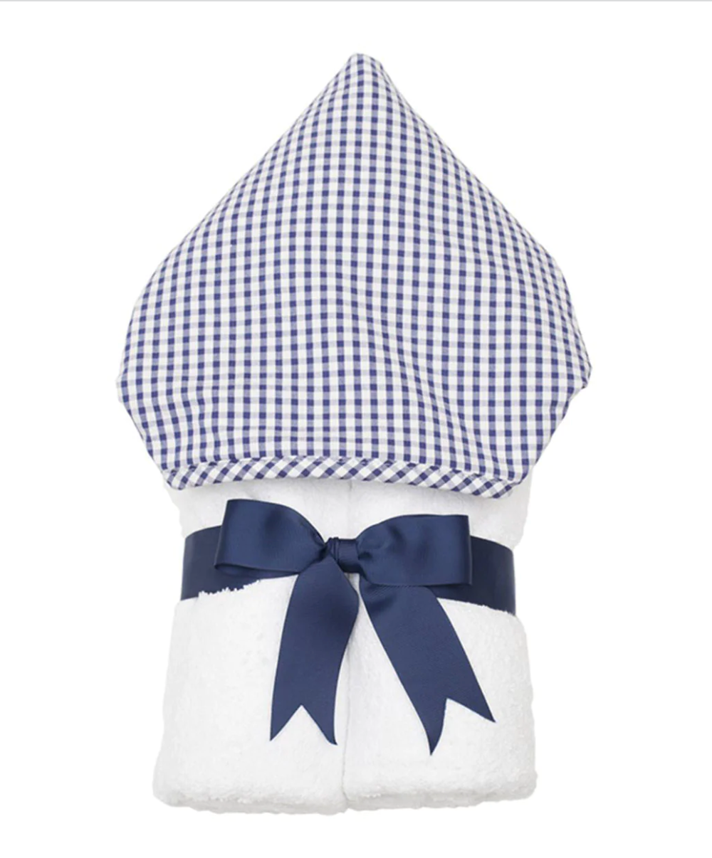 Navy Blue Check Hooded Towel