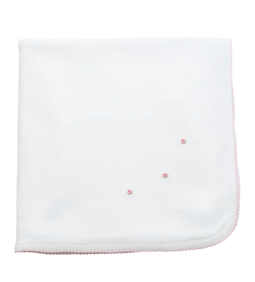 Rosebud Embroidered Blanket