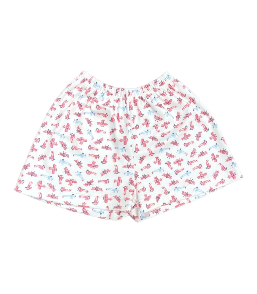 Conrad Airplane Print Knit Shorts