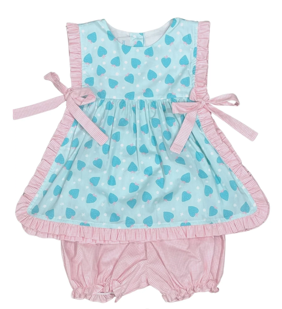 Abigail Strawberry Print Bloomer Banded Short