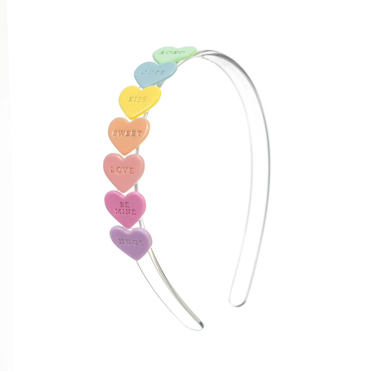 Conversation heart girls headband for Valentines Day.