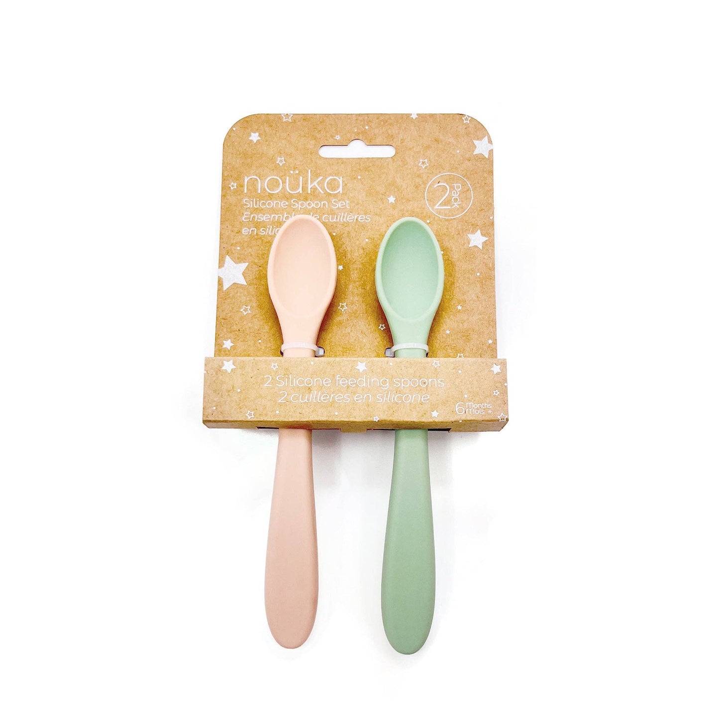 noüka Silicone Feeding Spoon 2PK Leaf Light Storms