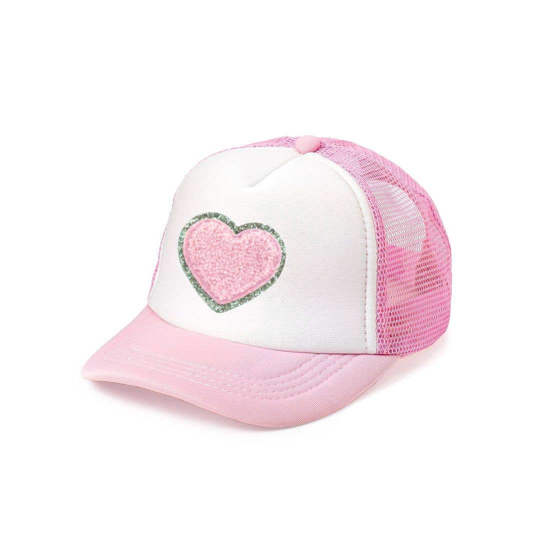 Heart Patch Hat - Trucker Hat - Kids Valentine's Day Hat