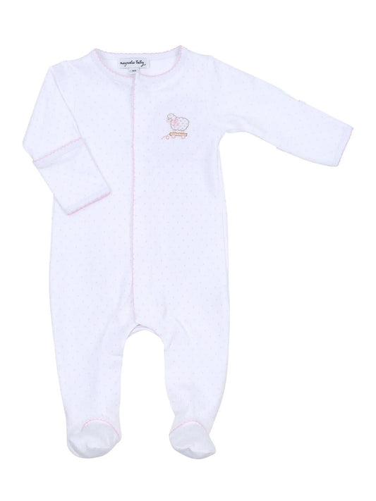 Darling Lamb Embroidered Footie