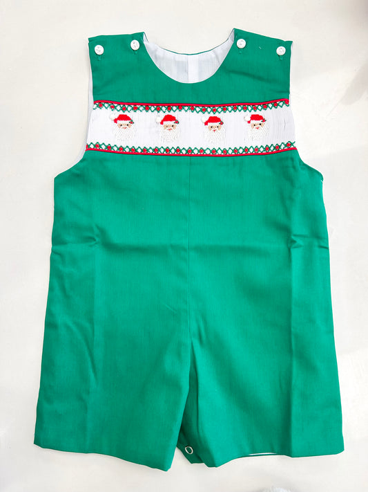 Green Smocked Santa Shortall