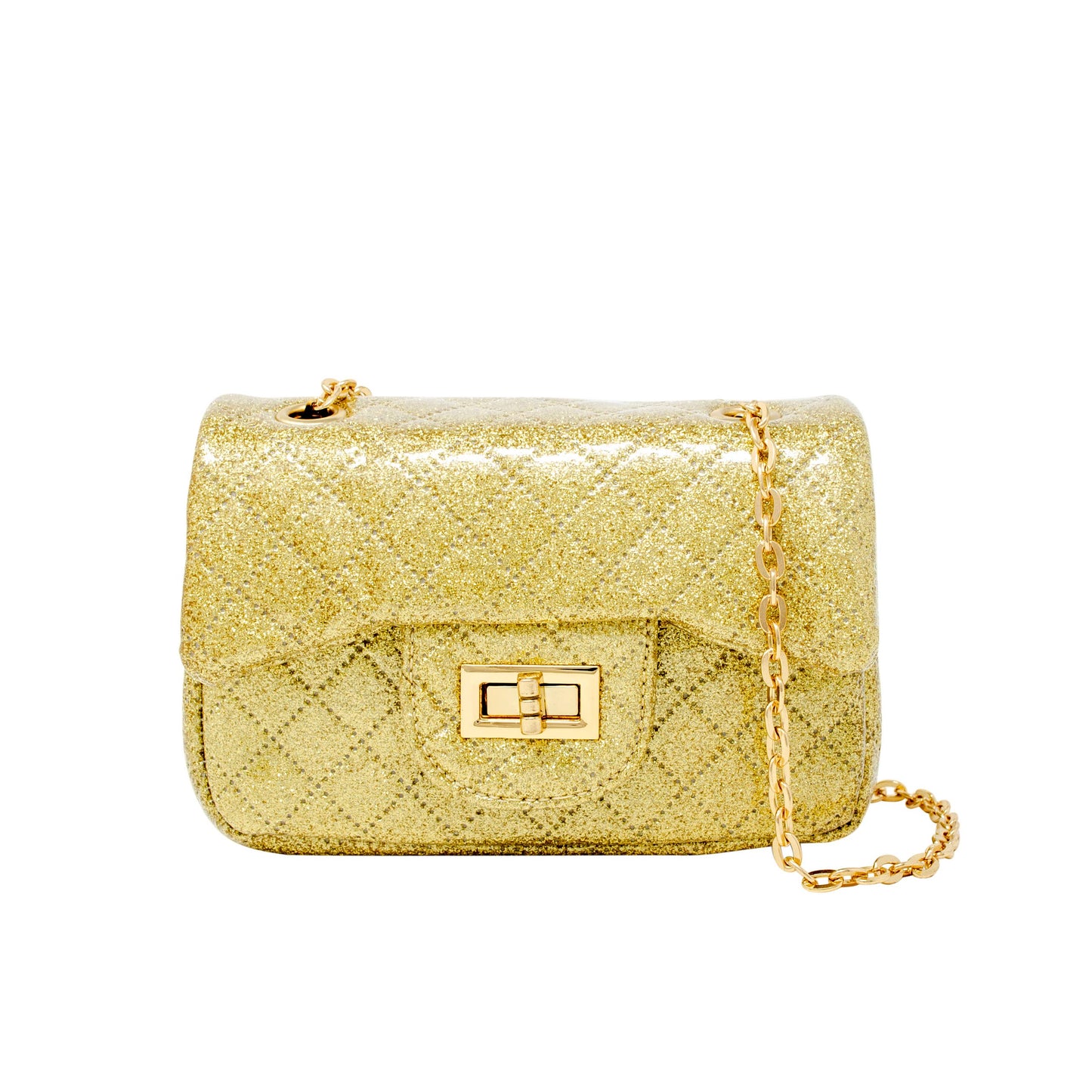 Classic Quilted Sparkle Mini Bag: Hot Pink