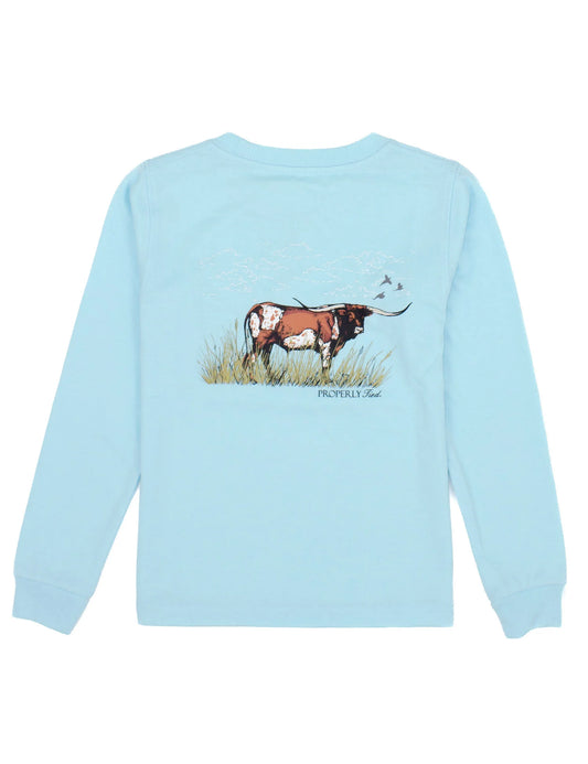 Boys Longhorn LS Powder Blue