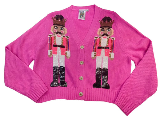 Queen of Sparkles Kids Pink Nutcracker Cardigan