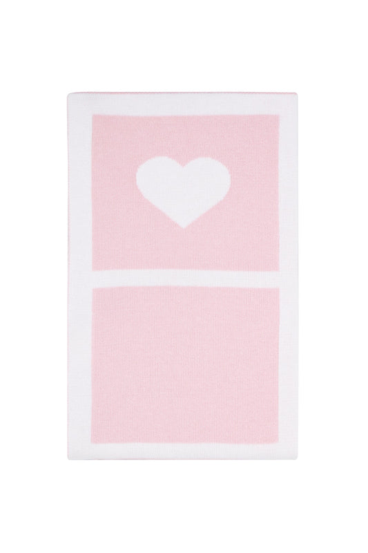 Pink Heart Knit Blanket
