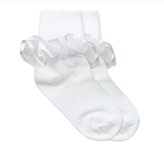 Frilly Ruffle Lace Turn Cuff Socks