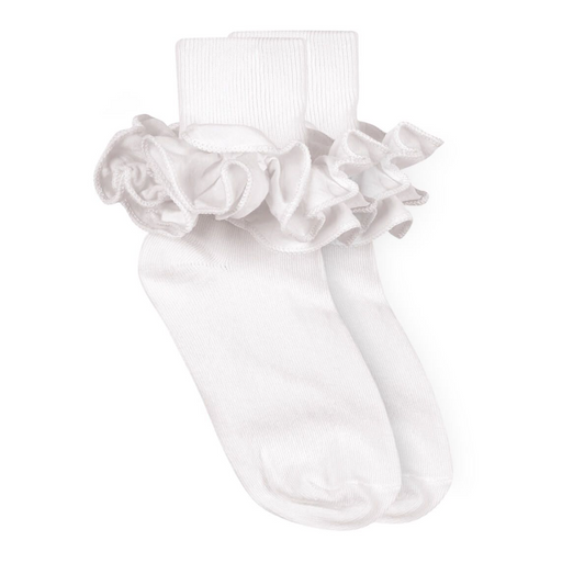 Misty Ruffle Lace Turn Cuff Socks