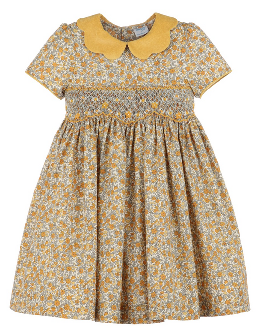 Honey Mustard Floral Dress