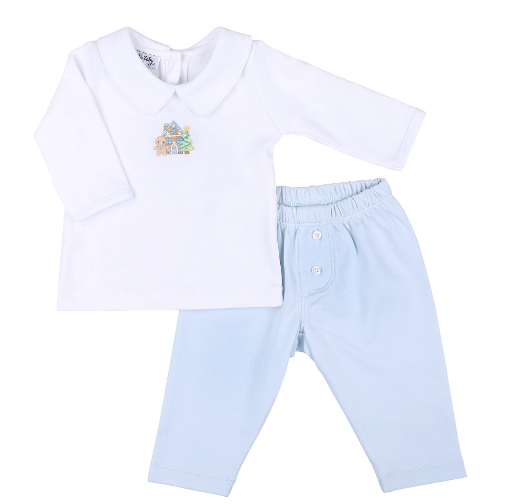 Blue Sweet Gingerbread 2-Piece Pant Set