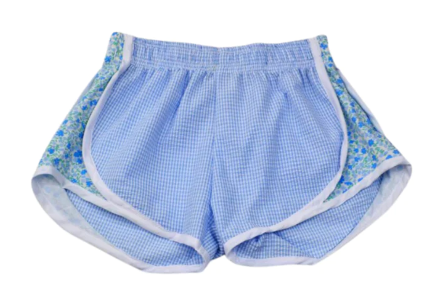 Blue with Floral Side Activewear Shorts