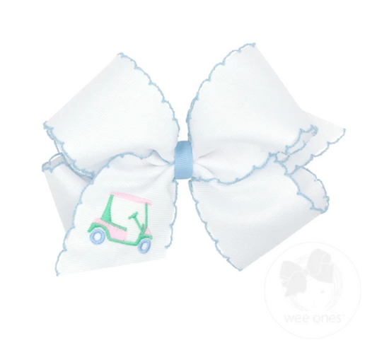 Golf Embroidered Moonstitch Bow